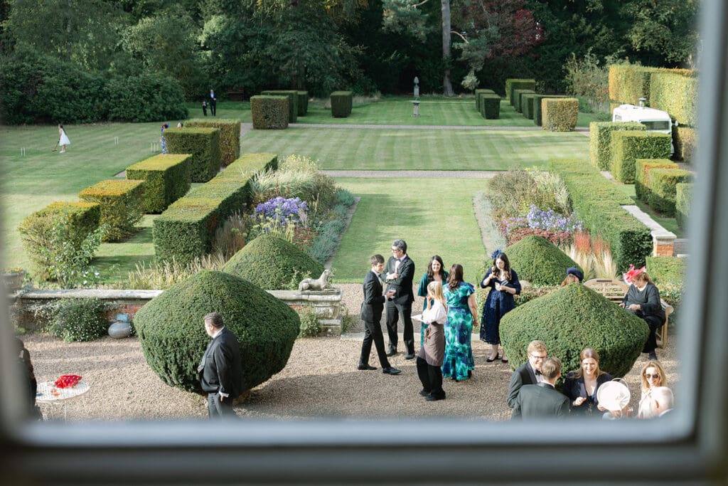 Guests on the sprawling lawns at Iscoyd Park