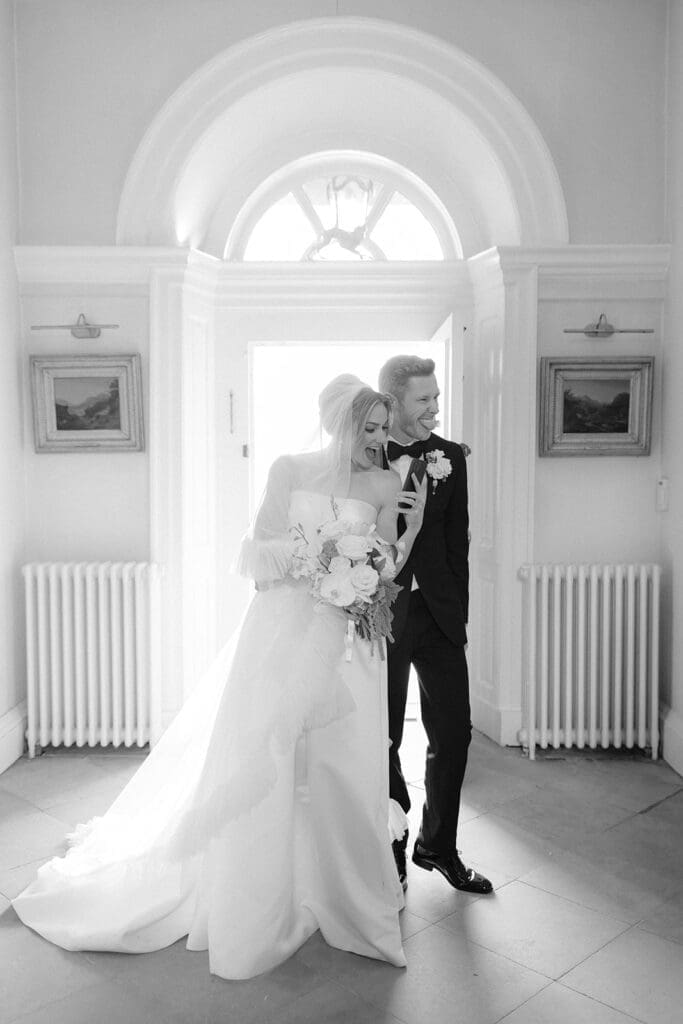 Black tie wedding at luxury wedding venue Iscoyd Park in Cheshire