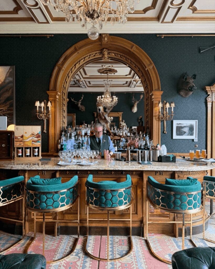 The bar at Palé Hall Hotel, Bala